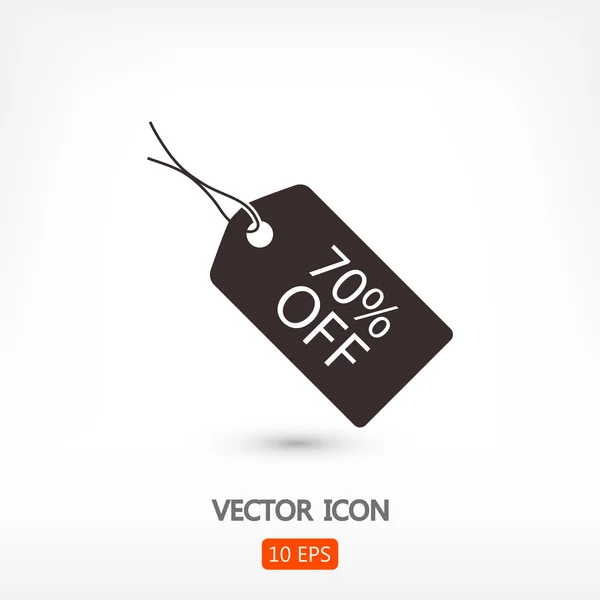 70% OFF icono de la etiqueta — Vector de stock