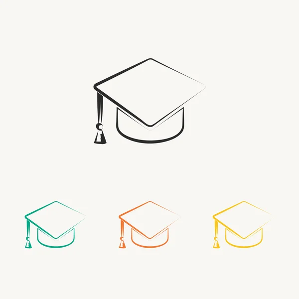 Iconos de tapa de graduación — Vector de stock