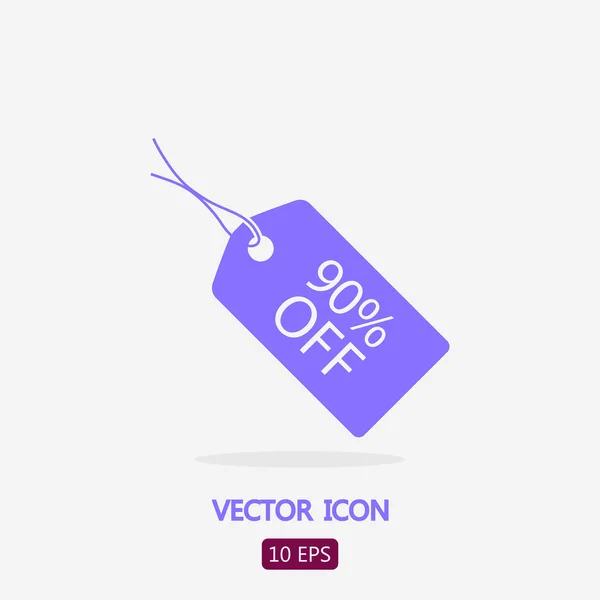 90% OFF icono de la etiqueta — Vector de stock