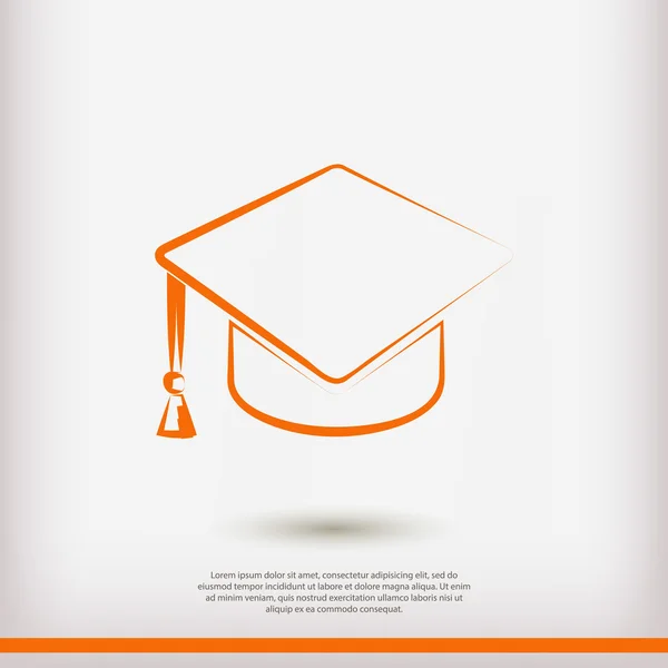 Graduatie cap pictogram — Stockvector