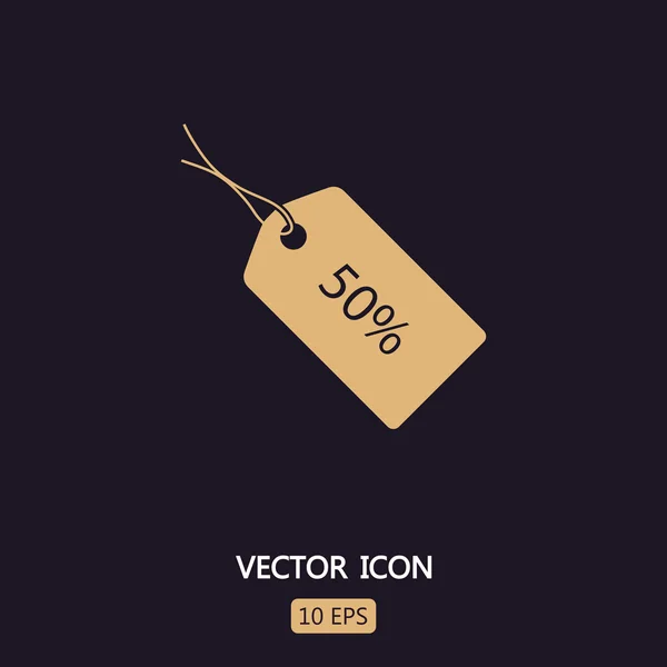 50% etykieta ikona — Wektor stockowy