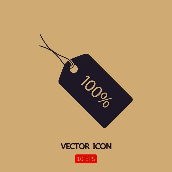 100% tag ikonen — Stock vektor