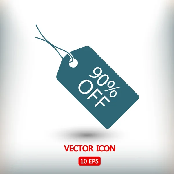 90% OFF tag icon — Stock Vector