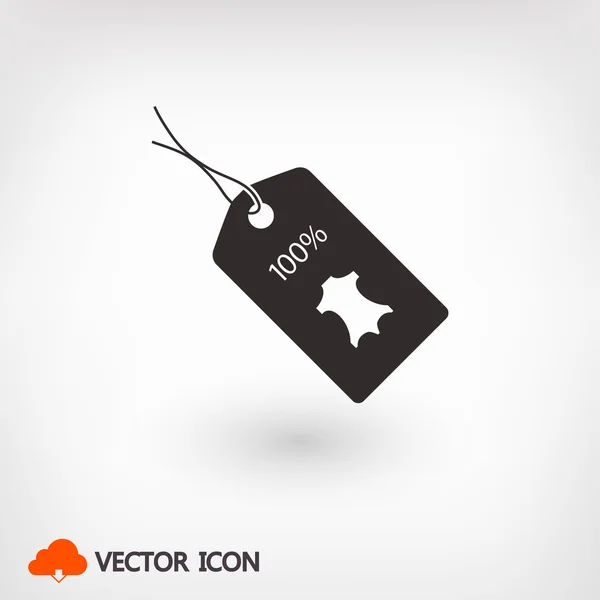 100% icono de etiqueta de cuero — Vector de stock