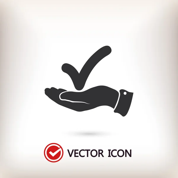 Confirmer l'icône en main — Image vectorielle