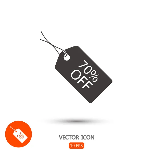 70% OFF icono de la etiqueta — Vector de stock