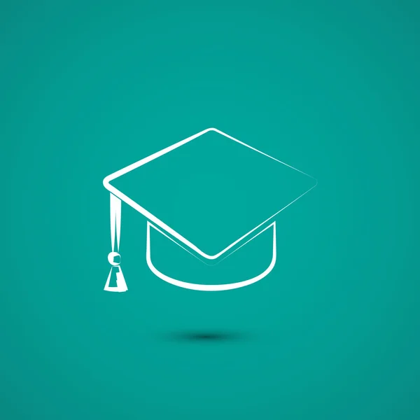 Graduatie cap pictogram — Stockvector