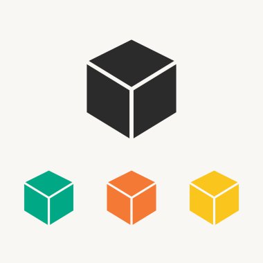 3D küp Icons set