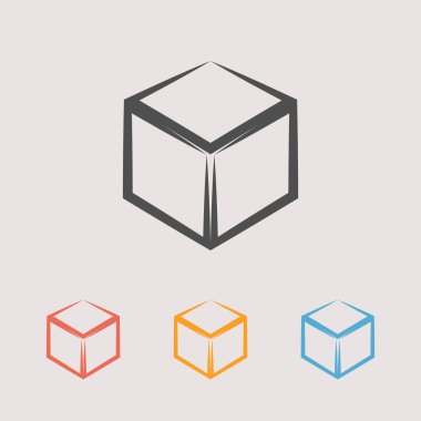 3D küp Icons set
