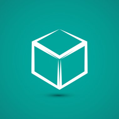 3D küp logo tasarım simgesi