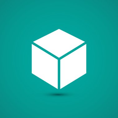 3D küp logo tasarım simgesi