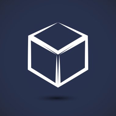 3D küp logo tasarım simgesi