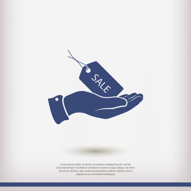 Satılık tag el simgesi
