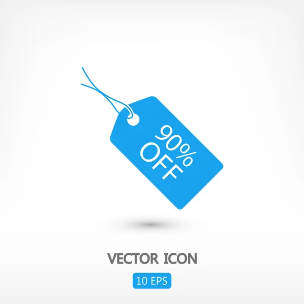 90% OFF icono de la etiqueta — Vector de stock