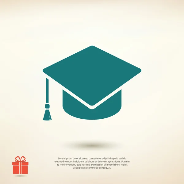 Graduatie cap pictogram — Stockvector