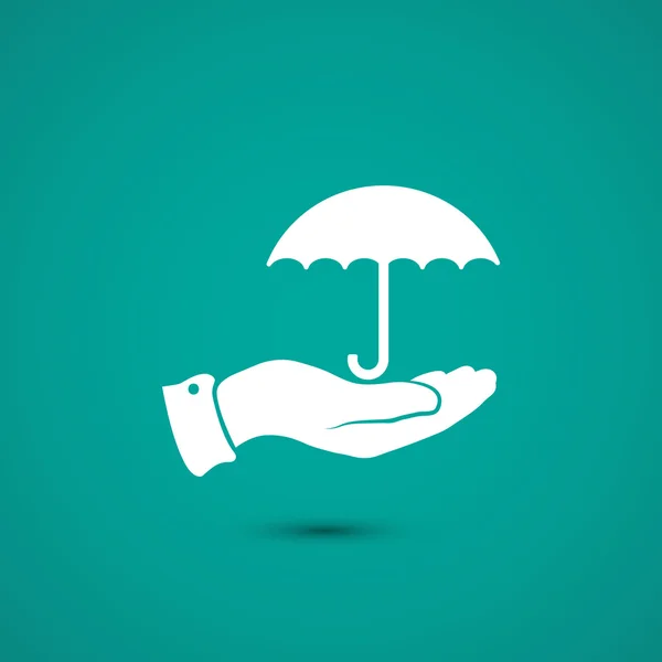 Parasol z ikoną dłoni — Wektor stockowy