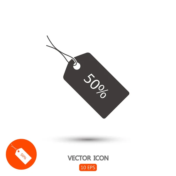 50% icono de etiqueta — Archivo Imágenes Vectoriales