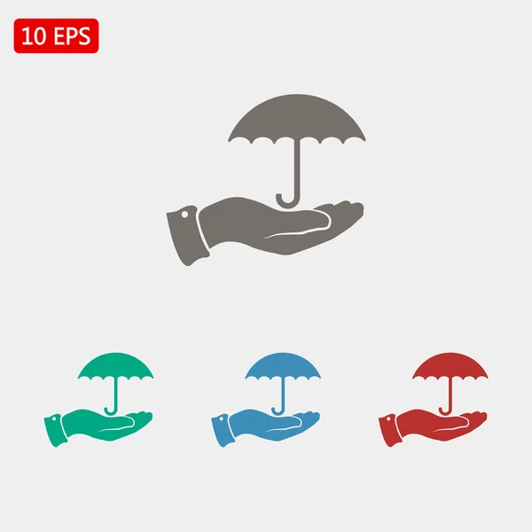 Umbrella in hand icons set — 图库矢量图片