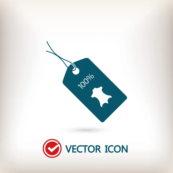 100% leder labelpictogram — Stockvector