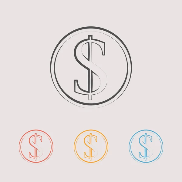 Money sign icons set — Stock Vector