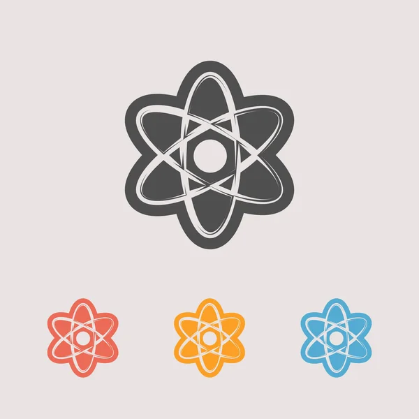 Physics science model icons set — Stock Vector