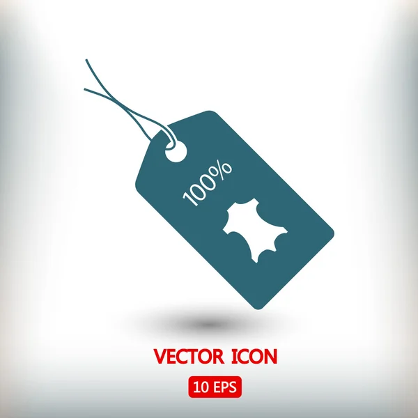 100% icono de etiqueta de cuero — Vector de stock