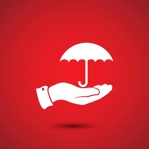 Umbrella with hand  icon — Stock Vector