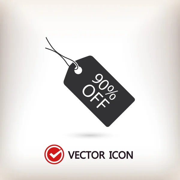 90% OFF tag icon — Stock Vector
