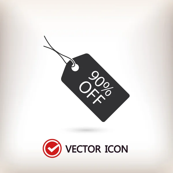 90% OFF icono de la etiqueta — Vector de stock