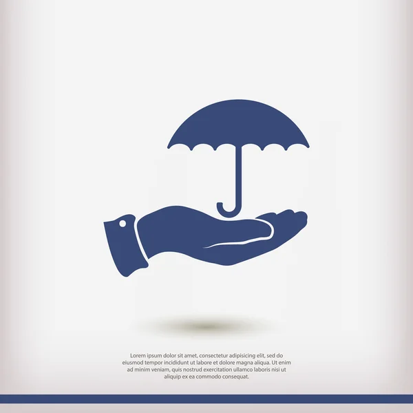 Umbrella with hand  icon — Stock Vector