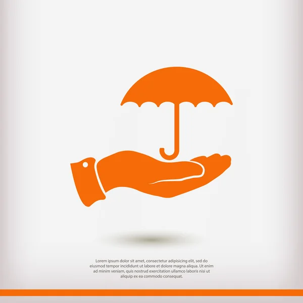 Umbrella with hand  icon — Stock Vector