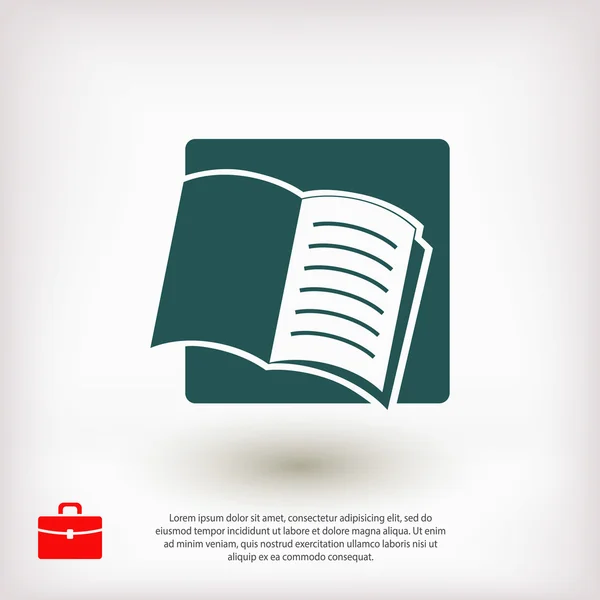 Libro abierto icono — Vector de stock