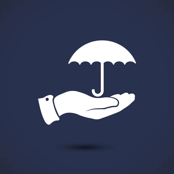 Umbrella with hand  icon — Stock Vector