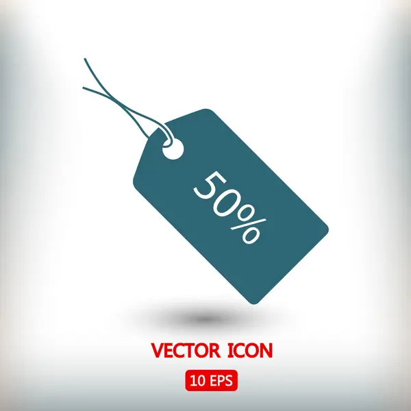 50% tag ikonen — Stock vektor