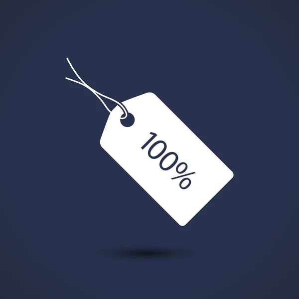 Icona tag 100% — Vettoriale Stock