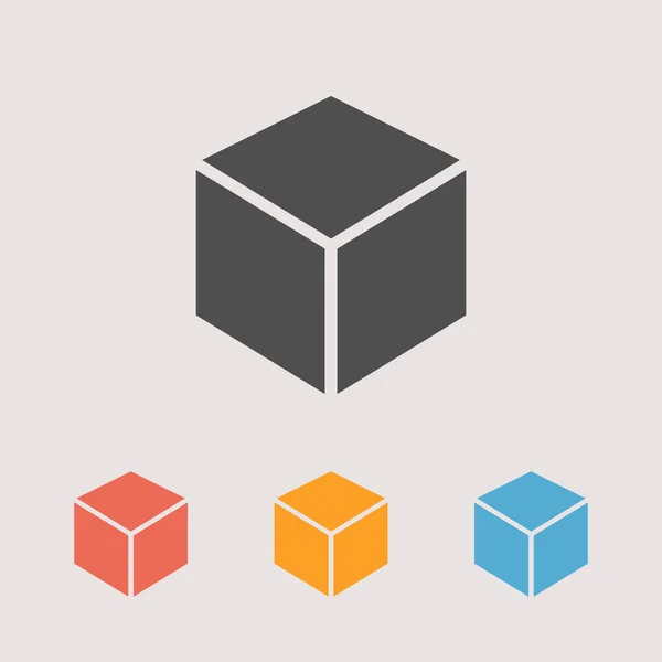3D cube zestaw ikon — Wektor stockowy
