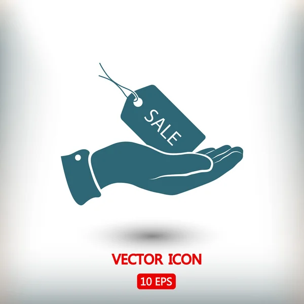 SALE tag in hand icon — Stock Vector