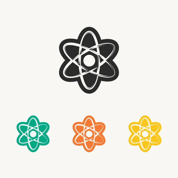Physics science model icons set — Stock Vector