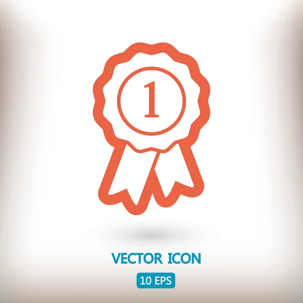 Badge met linten pictogram — Stockvector