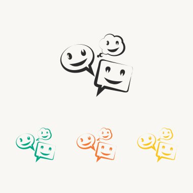 Kabarcık Icons set söz gülümseme