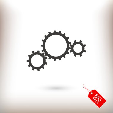 Gears'ı simge tasarlamak. Düz tasarım stili