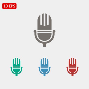 Microphone icons set clipart