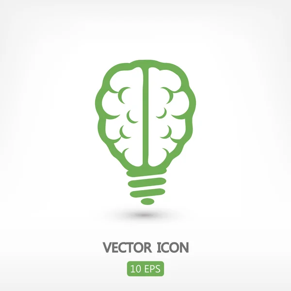 Ícone da lâmpada do cérebro — Vetor de Stock