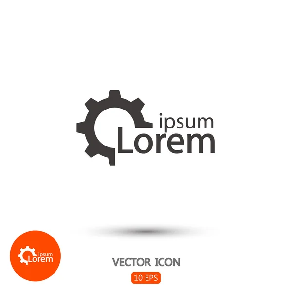 Шестерні значок ілюстрації. Стиль плоского дизайну — стоковий вектор