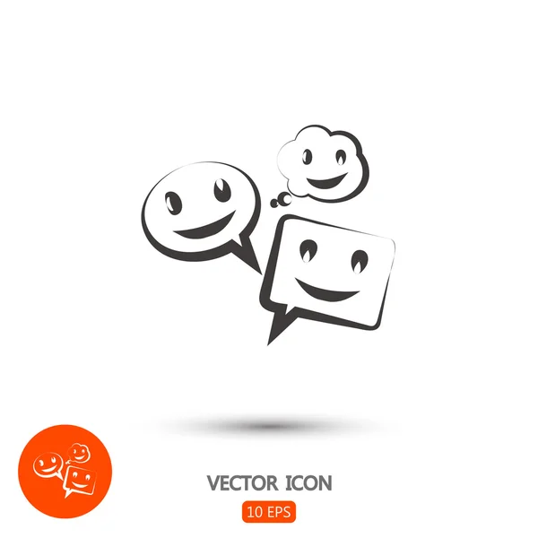 Senyum berbicara gelembung ikon - Stok Vektor