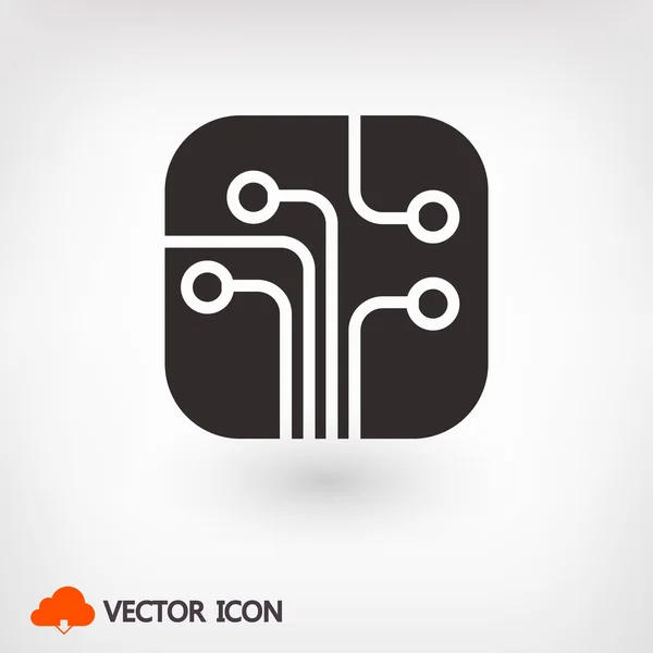 Printplaat, technologie pictogram — Stockvector