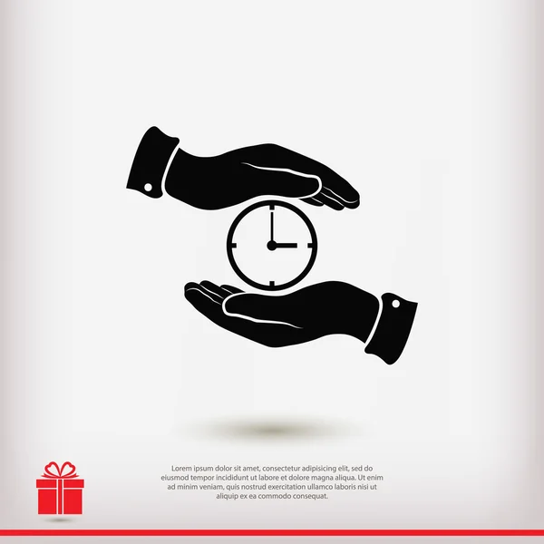 Zegar między ręce ikona — Wektor stockowy