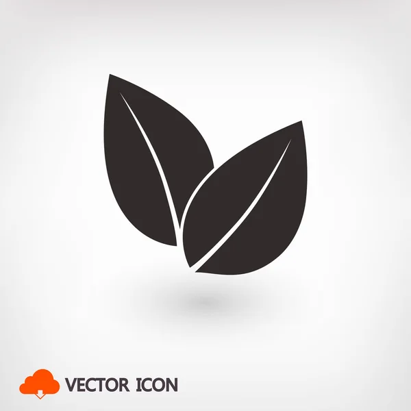 Leaves icon illustration. Flat design style — Stock Vector