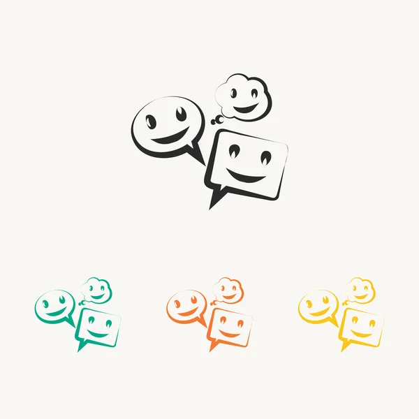 Smile talking bubble icons set — Stock Vector