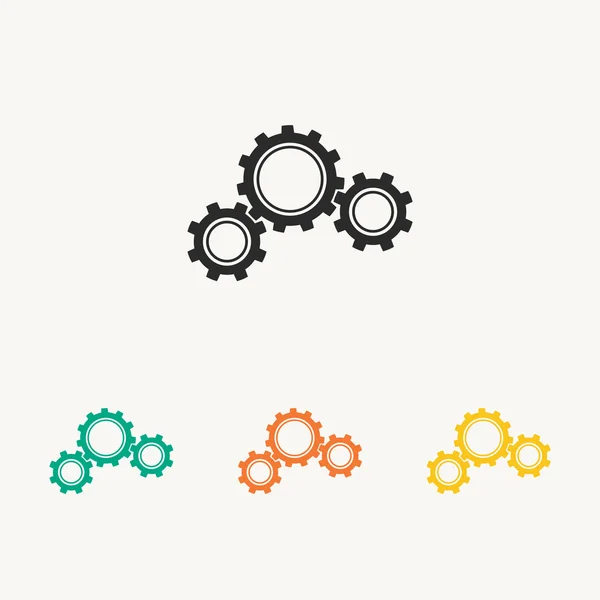 Gears icon illustration. Flat design style — Stock Vector